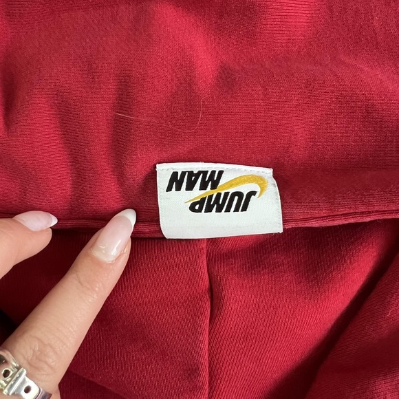 Jordan Hoodie Mens Small Red Fleece Pullover Jumpman Nike Graphic Sweatshirt - Picture 6 of 12